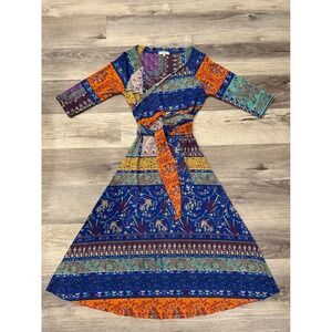 ETRO Bohemian Patchwork Wrap Maxi Dress Women's Size 10